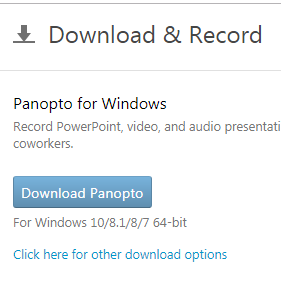Panopto Tutorial Instructions