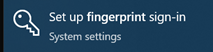 Set up Fingerprint sign-in