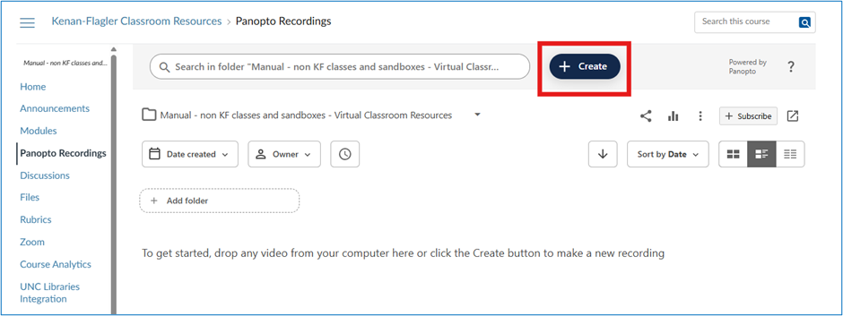 Panopto Faculty Self-Recording Instructions