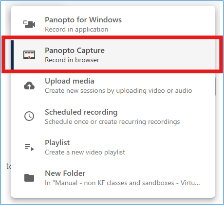 Panopto Faculty Self-Recording Instructions